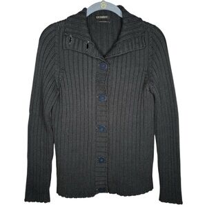 C.P. Company Cardigan Sweater Black Mens size 44 / US small ribbed knit button